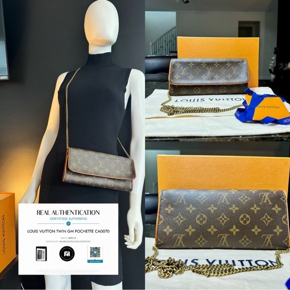 Louis Vuitton Handbags - Authentic Louis Vuitton Twin GM Pochette Brown Monogram CA0070